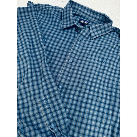 Patagonia Other - Patagonia Organic Cotton‎ Plaid Button Down Shirt Mens Large Blue 53837 FA19